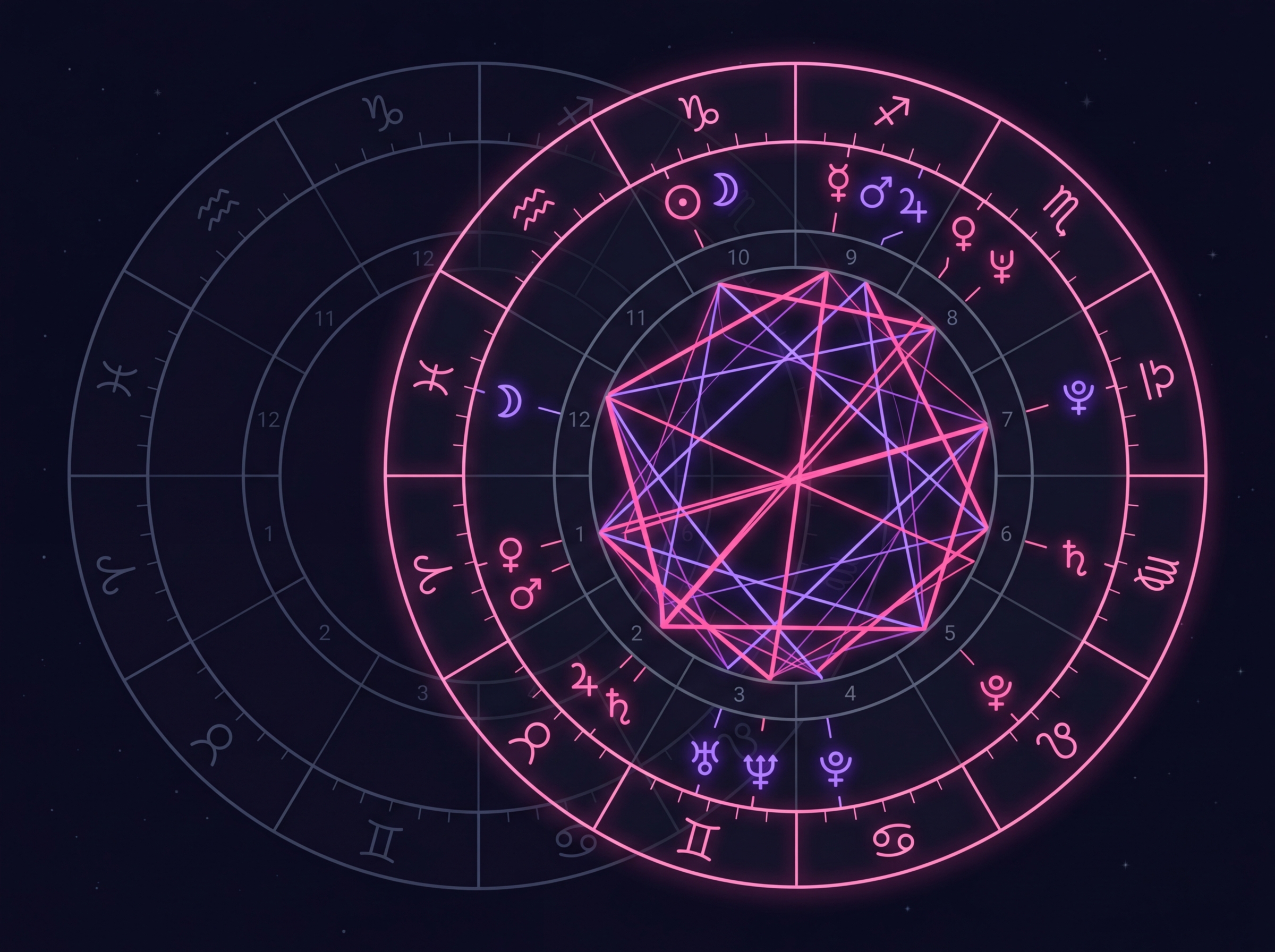 Synastry chart showing planetary positions for personalized compatibility analysis